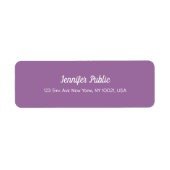 Étiquette Élégant violet moderne Script Professional Plain (Devant)
