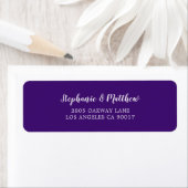Étiquette Élégant violet violet blanc Mariage de script (En situation)
