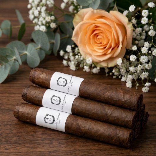 Étiquette Elegant Wedding Monogram Cigar Bands Label