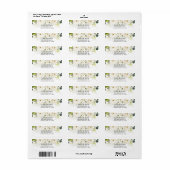 Étiquette Elegant White Rose & Gold Modern Font Adresse (Feuille entière)