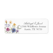 Étiquette Elegant Wildflower Spring Wedding Return Address (Devant)