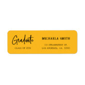 Étiquette Elegant Yellow Script Graduation Return Address (Devant)