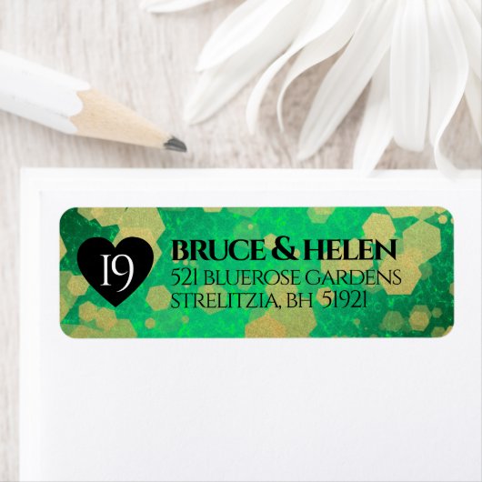 Étiquette Élégante 19e anniversaire du Mariage de Jade (En situation)