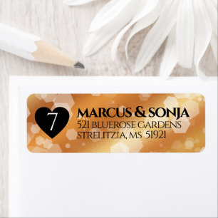 Étiquette Élégante 7ème anniversaire du Mariage de cuivre