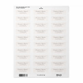 Étiquette Élégante adresse de mariage en écriture rococo (Feuille entière)