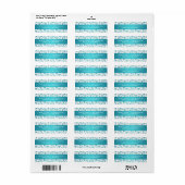 Étiquette Élégante adresse de mariage Floral Pattern Aqua Bl (Feuille entière)