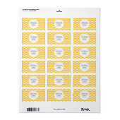 Étiquette Élégante adresse de mariage Jaune Chevron Motif (Feuille entière)