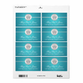 Étiquette Élégante adresse de mariage Royal Crown Blue (Feuille entière)
