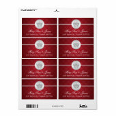 Étiquette Élégante adresse de mariage Royal Crown Red (Feuille entière)
