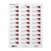 Étiquette Élégante Adresse de Mariage Rustique Rose Rouge Ma (Feuille entière)