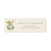 Étiquette Élégante adresse de retour de citrouille aquarelle (Devant)