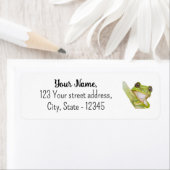 Étiquette Élégante adresse de retour de grenouille aquarelle (En situation)