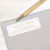 Étiquette Élégante Adresse de Retour de Mariage Simple Bordu