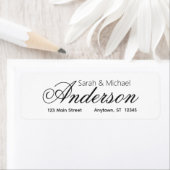 Étiquette Élégante adresse de retour du script calligraphiqu (En situation)