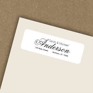 Étiquette Élégante adresse de retour du script calligraphiqu