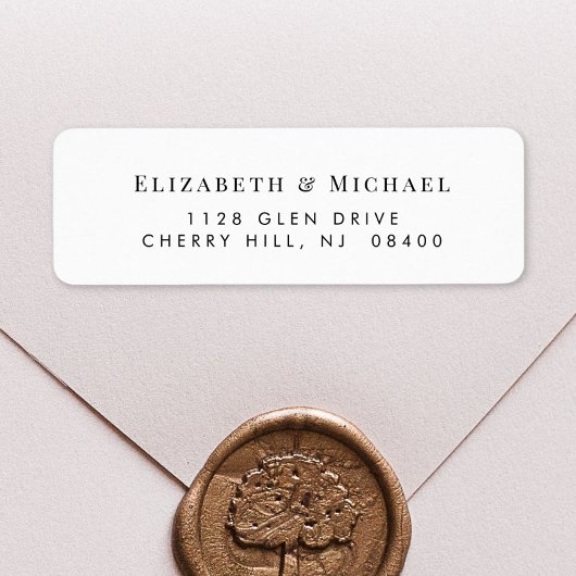 Étiquette Élégante adresse de retour mariage
