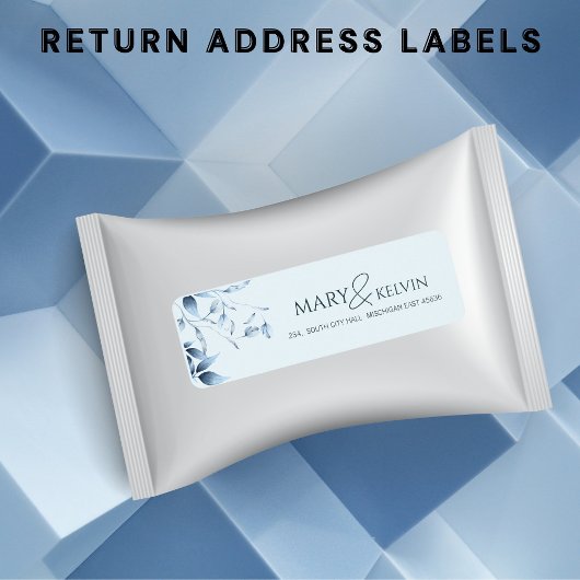 Étiquette Elégante adresse de retour mariage moderne chic bl