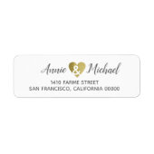 Étiquette Élégante adresse du marié mariage romantique (Devant)