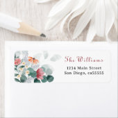 Étiquette Élégante adresse fleur sauvage de verdure (En situation)