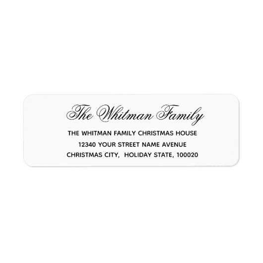 Étiquette Élégante adresse noire blanche (Devant)
