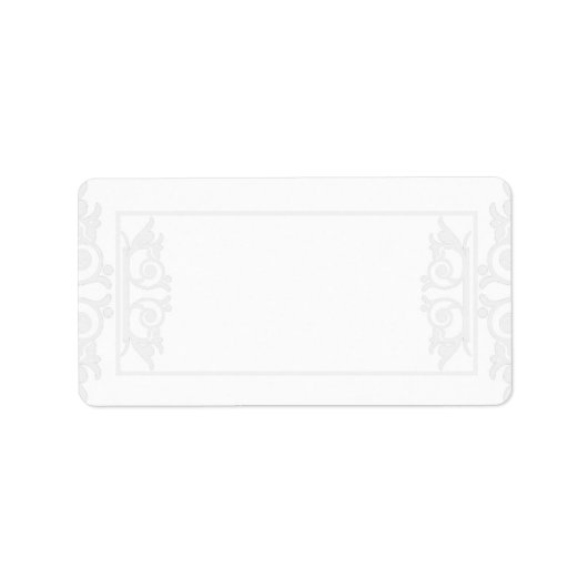 Étiquette Elégante adresse postale Mariage blanc/argent (Devant)