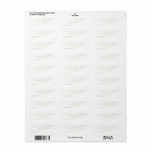 Étiquette Élégante Adresse sur Fond Blanc avec Écriture Doré (Feuille entière)
