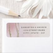 Étiquette Elégante Aquarelle Blush Mariage Adresse de retour (En situation)