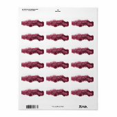 Étiquette Elégante aquarelle Bourgogne et Mariage or (Feuille entière)