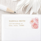 Étiquette Elégante aquarelle couleur rousse adresse de retou (En situation)