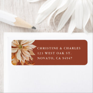 Étiquette Elégante aquarelle d'automne Mariage retour Adress