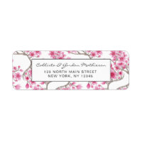 Elégante aquarelle fleurie de cerisiers roses