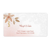 Étiquette Elégante aquarelle Fleurs dentelle monogramme (Devant)