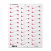 Étiquette Elégante aquarelle Fleurs Rose Floral Moderne (Feuille entière)