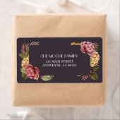 Étiquette Elégante aquarelle Floral Adresse de retour (En situation)