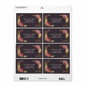 Étiquette Elégante aquarelle Floral Adresse de retour (Feuille entière)