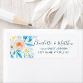 Étiquette Elégante aquarelle Floral Mariage Adresse de retou (En situation)