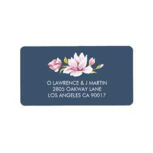 Étiquette Elégante aquarelle florale de Magnolia