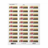 Étiquette Elégante aquarelle glamour Lotus Gold (Feuille entière)