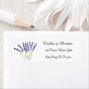 Étiquette Elégante Aquarelle Lavande Herbes Floral Mariage L