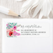 Étiquette Elégante aquarelle moderne rose floral botanique (En situation)