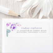 Étiquette Elégante aquarelle pourpre fleurit (En situation)