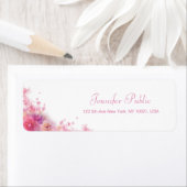 Étiquette Elégante aquarelle Rose Fleurs Moderne Simple (En situation)