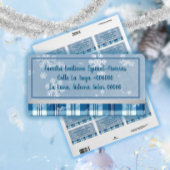 Étiquette Elegante Azul Etiqueta de Dirección Navideña