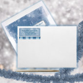 Étiquette Elegante Azul Etiqueta de Dirección Navideña