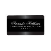 Étiquette Élégante bordure noire et grise satinée (Devant)