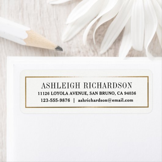 Étiquette Elégante bordure Or Moderne (En situation)