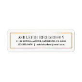 Étiquette Elégante bordure Or Moderne (Devant)