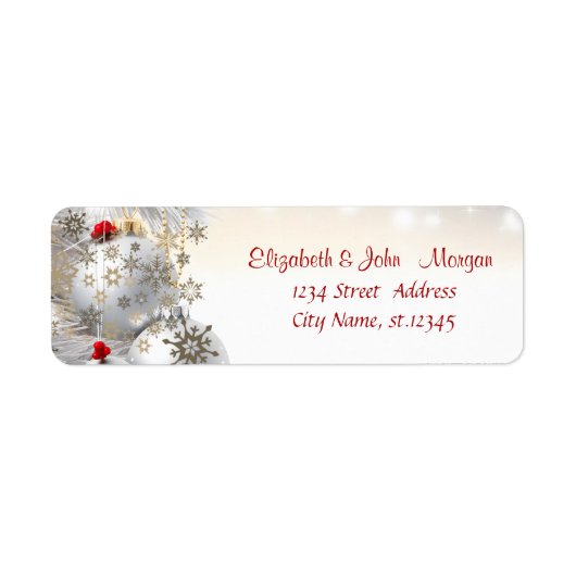 Étiquette Élégante Boules de Noël élégantes Boules de neige (Devant)