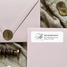 Élégante calligraphie Adresse de retour de mariage