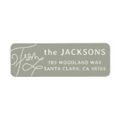 Étiquette Élégante calligraphie De Sage Green Adresse de ret (Devant)